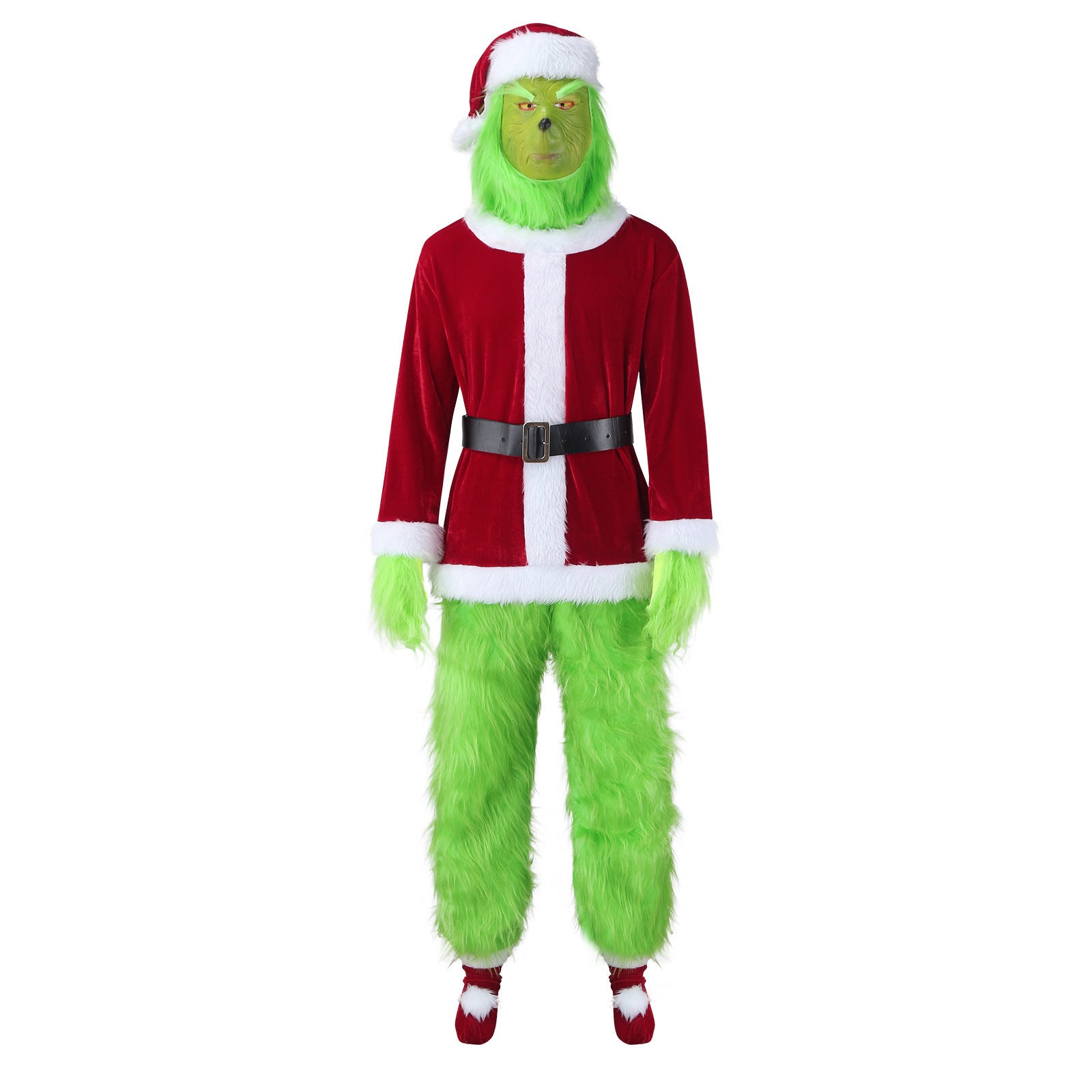 Christmas Costume Long-Haired Monster Cosplay Santa Claus Green Monster Grinch Christmas Performance Costume