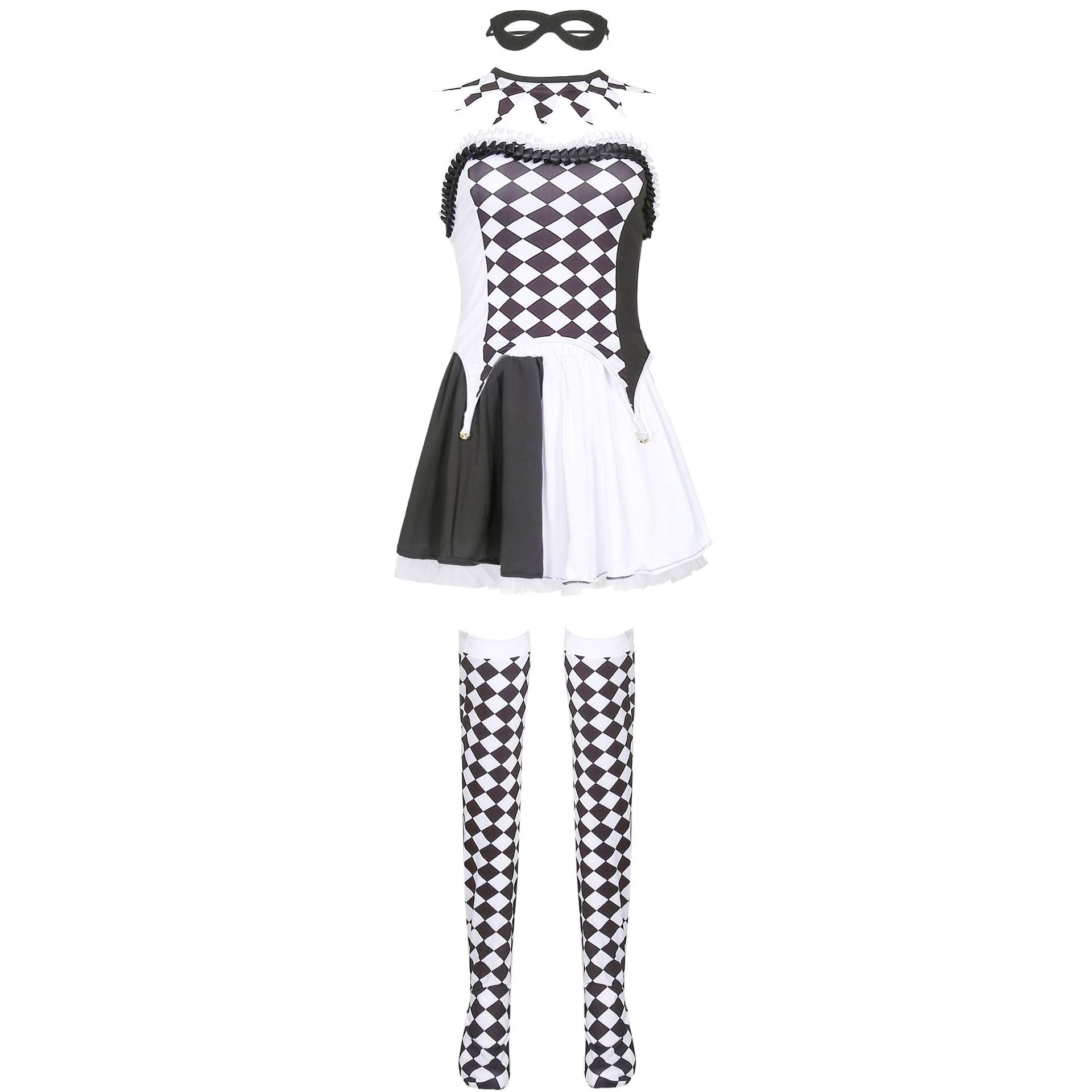 S-XL Halloween Vampire Clown Costume