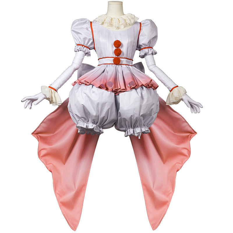 Factory Direct Supply Horror Clown Cosplay Costume for Girls, Halloween Outfit, Clown Character Costume