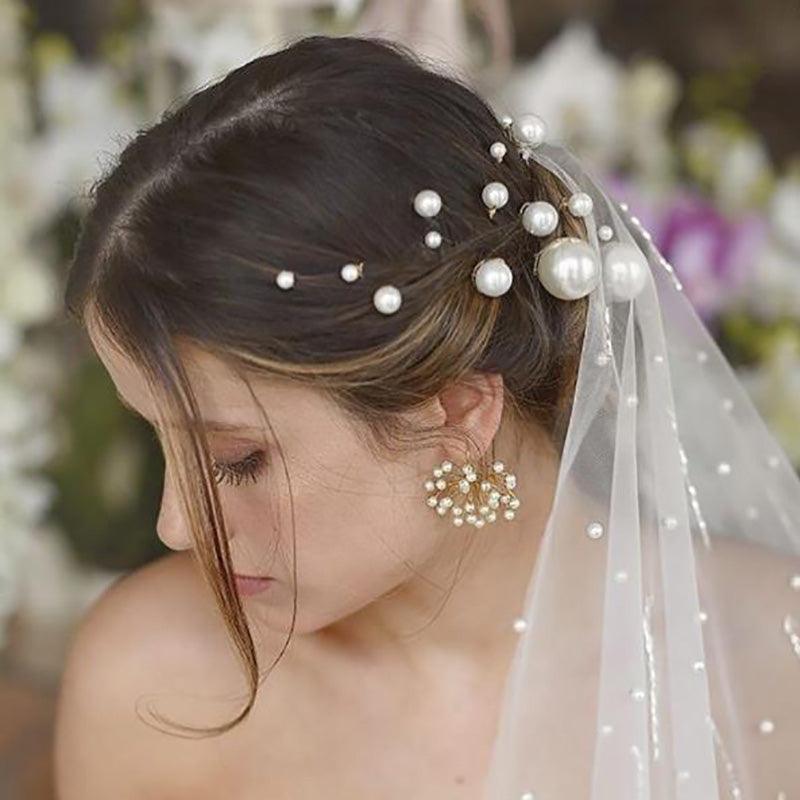 18pcs/lot Big Small Pearl Hair Stick Set  Sweet U Shape Hair Clip Hairpin Wedding Bride Headdress Wedding Hair Accessories for Brides and Bridesmaids