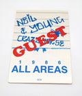 Neil Young & Crazy Horse Tour 1986 Guest Backstage Pass OTTO