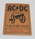 AC/DC For Those About to Rock America Tour 1982 Phoenix Backstage Pass OTTO