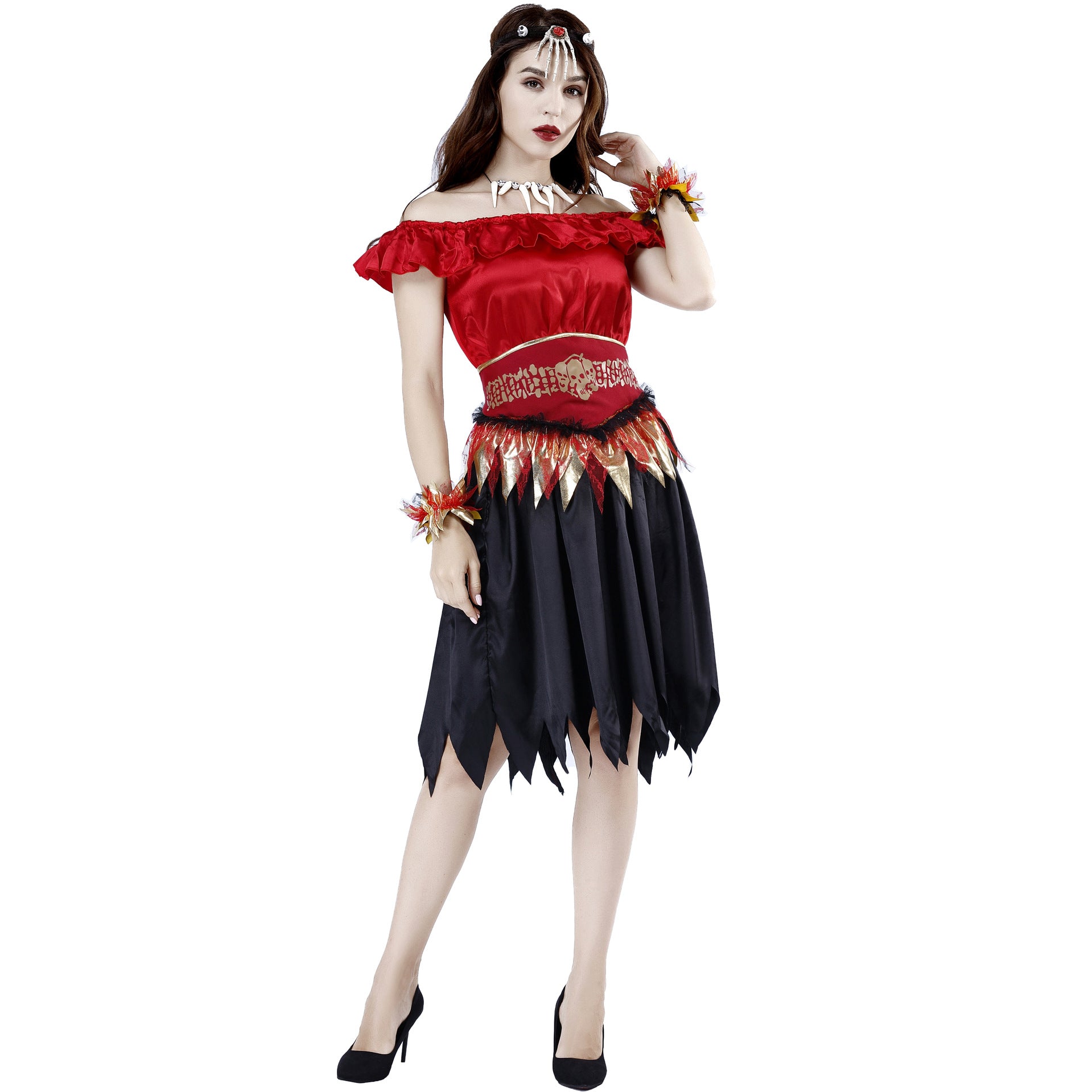 M-XL Zombie Vampire Lady Halloween Costume