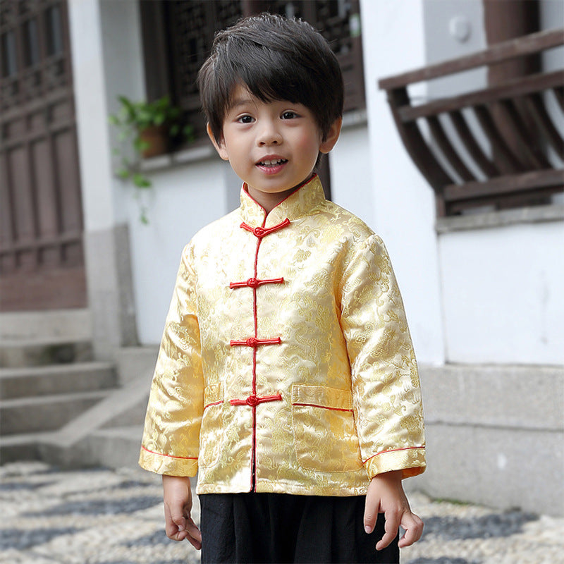 Boy's Hanfu autumn long sleeve children's Tang costume suit Chinese style original costume costume classic master clothes children's clothing