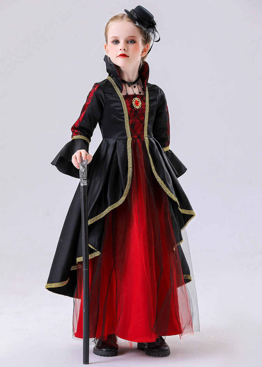 Halloween Cosplay Costume Kids Boy Girl Prince Vampire Outfit Twilight Duke Dracula Prince Costume