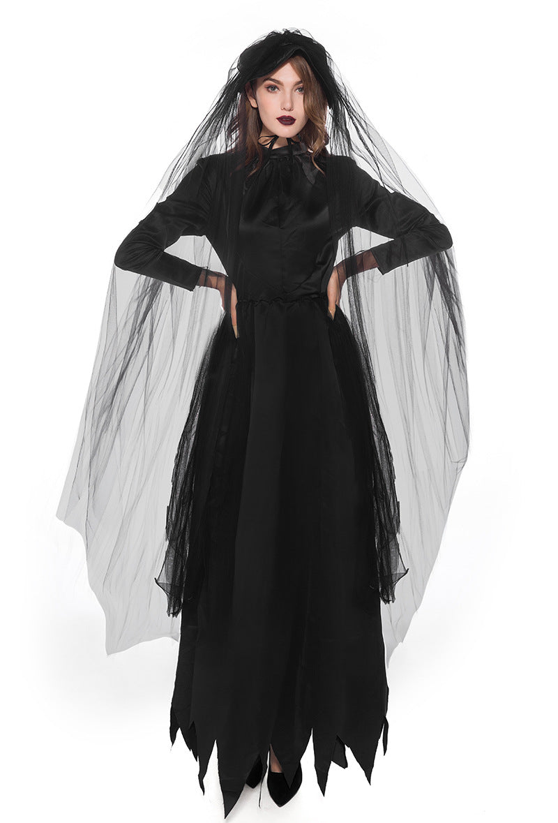 Halloween Black Devil Costume Christmas Witch Costume Vampire Cosplay Uniform Party Performance Dress Size Options