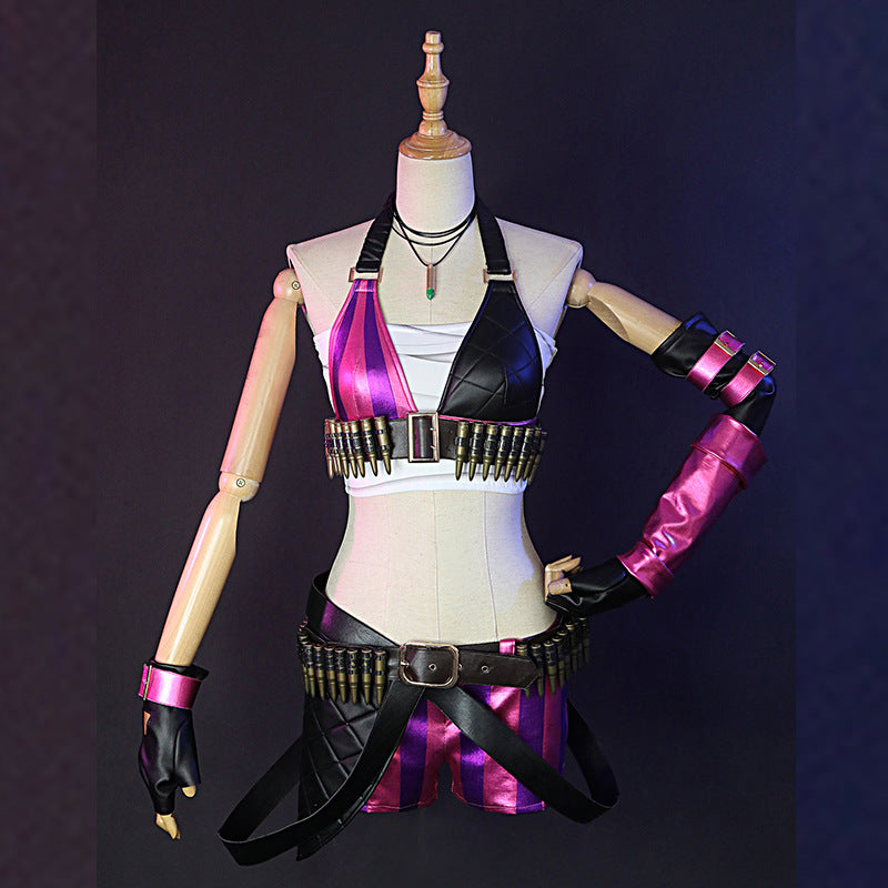 Hot Game LOL Jinx Cosplay Costume The Battle Of The Two Cities Sexy Lori Women Costumes Role Play Clothing Carnival Outfit Stock