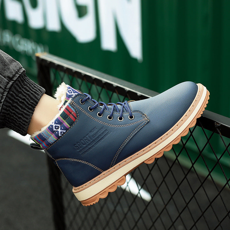 Business Soft Mens Boots Winter Shoes Waterproof Snow Boots With Warm Plush Winter Footwear Casual Boots Winter Hiking Boots Lining Outdoor Anti Slip Outdoor Sport Shoes