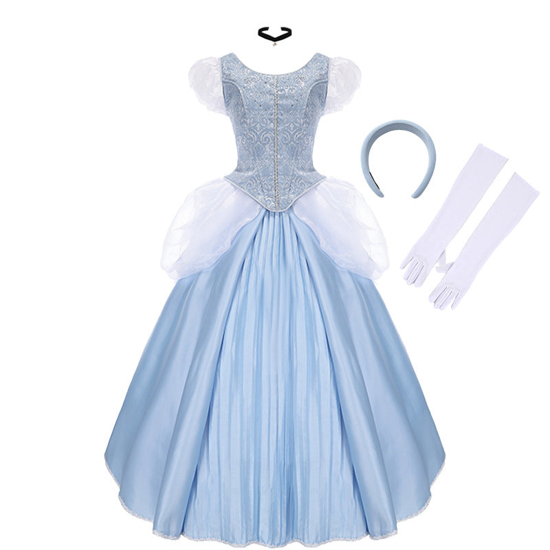 Halloween Cosplay Princess Dress Cinderella Adult Costume Party Gown Stage Performance Outfit