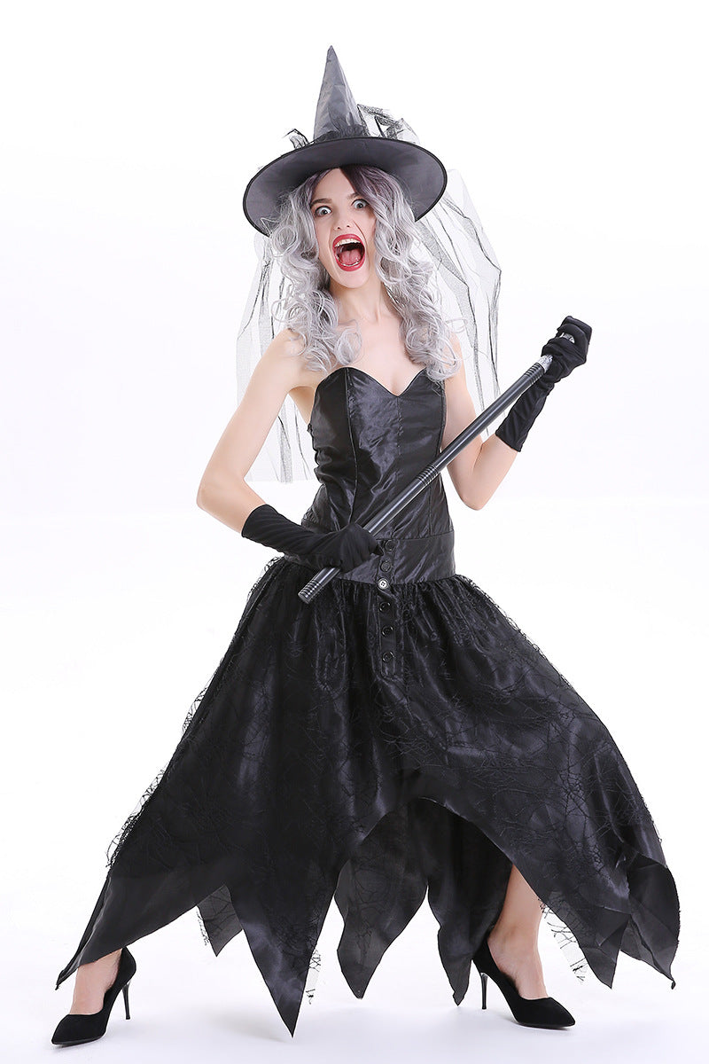 Halloween Black Devil Costume Christmas Witch Costume Vampire Cosplay Uniform Party Performance Dress Size Options