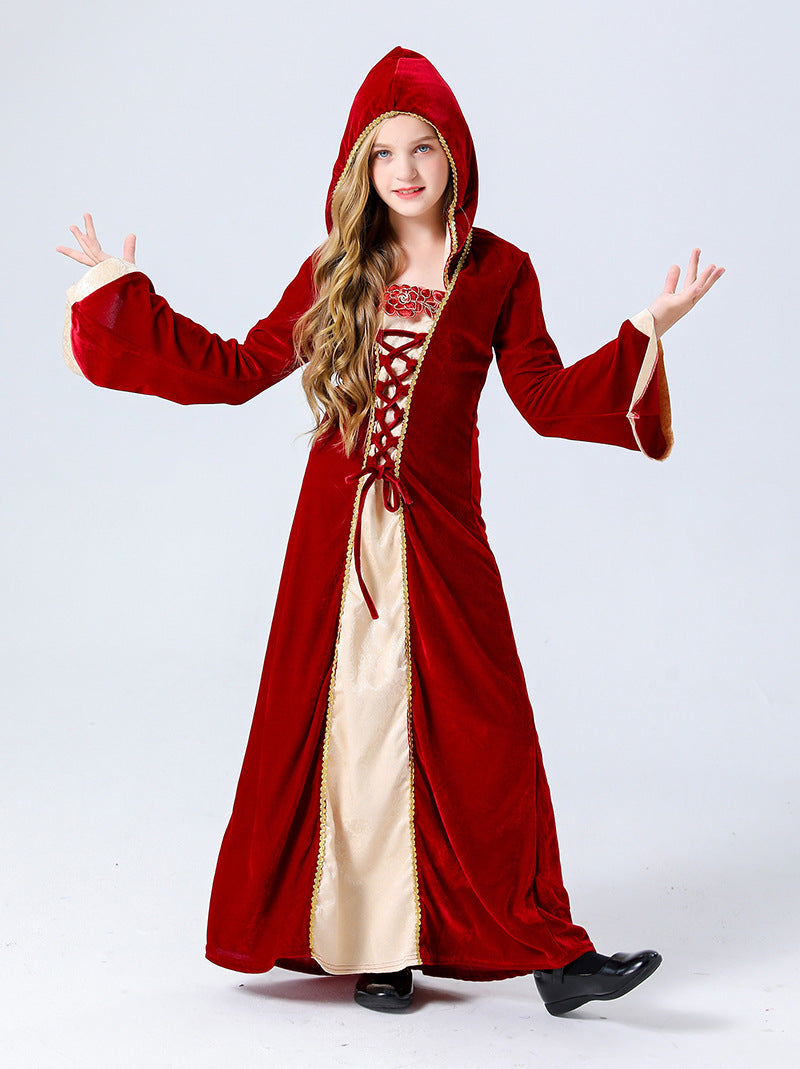 Vintage Court Costume, Kids & Adult Halloween Witch Vampire Cosplay Costume, Theater Wear