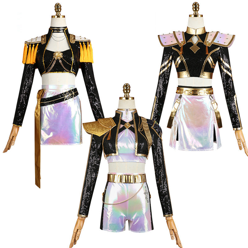 Kpop Witch Hunt cosplay costume Zoe Anime costume Rumi Song costume Mira Black Gold Song costume cosplay