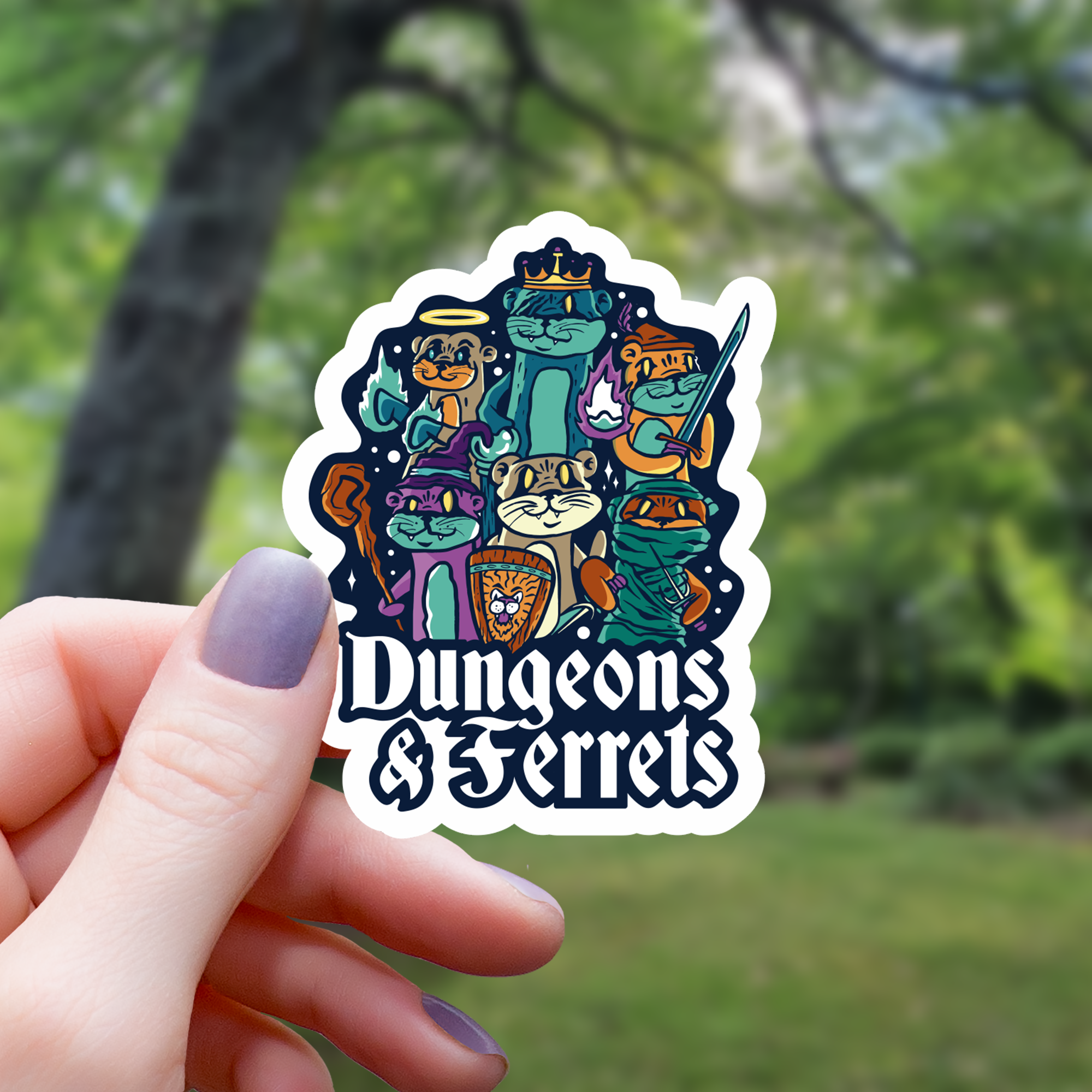 Dungeons and Ferrets Tabletop RPG Sticker - 3"