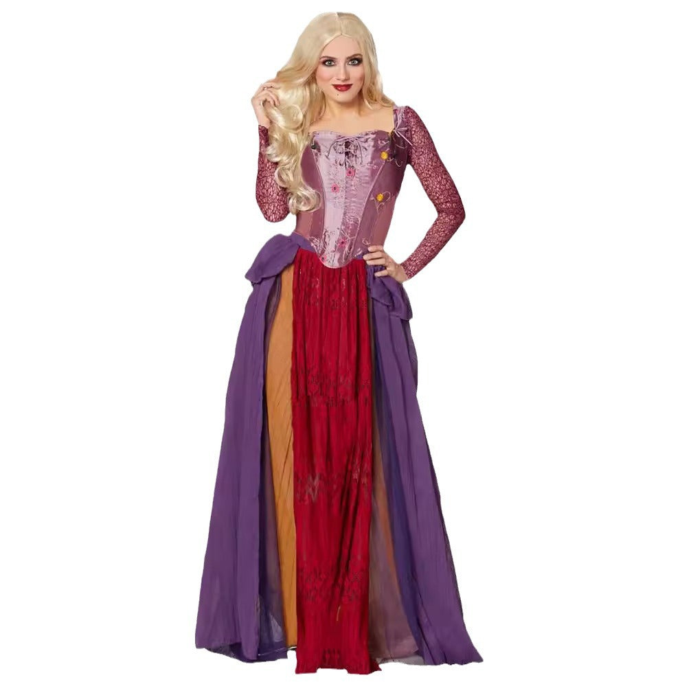 Halloween Costume New Cosplay Witchy Madness Fred Dress Medieval Princess Long Dress Performance Costume