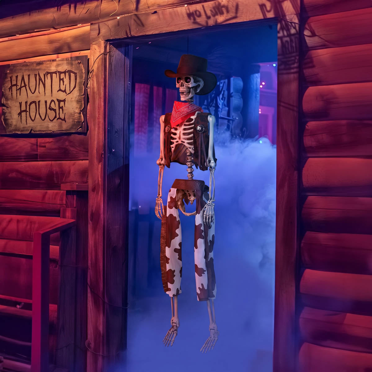 Yescom 5.6ft Skeleton Posable Halloween Decoration with Pirate, Cowboy, Day of Dead Costume