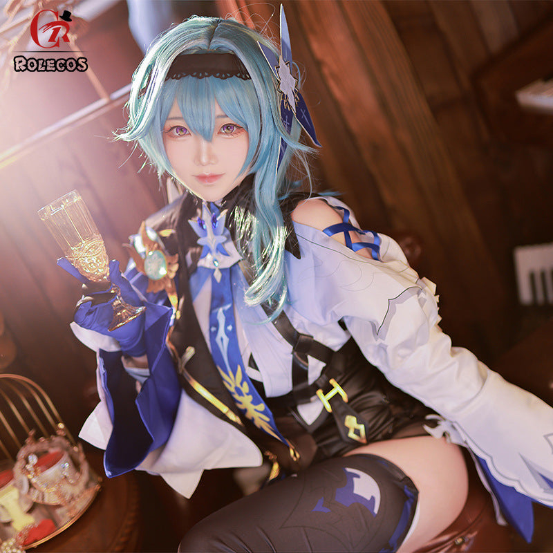 Genshin Impact cos dress smoke five star Eula Ura cosplay women's full dress