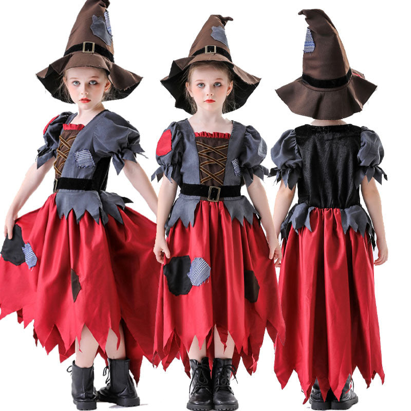 Halloween Costume Cosplay Children's Witch Dress Vampire Witch Costume for Party