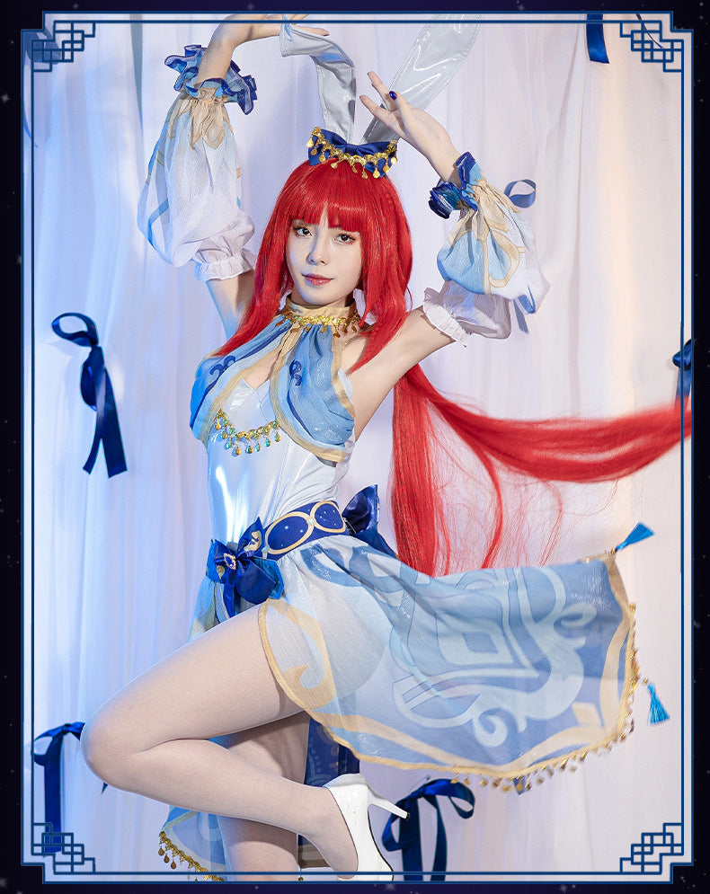 Genshin Impact Nilu Cos Costume Lotus Light Dance Feast Cosplay Costume Female Western Region Dancer Complete Set