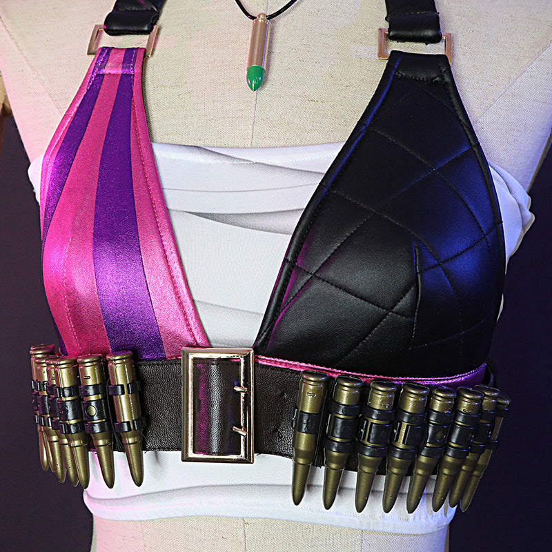 Hot Game LOL Jinx Cosplay Costume The Battle Of The Two Cities Sexy Lori Women Costumes Role Play Clothing Carnival Outfit Stock