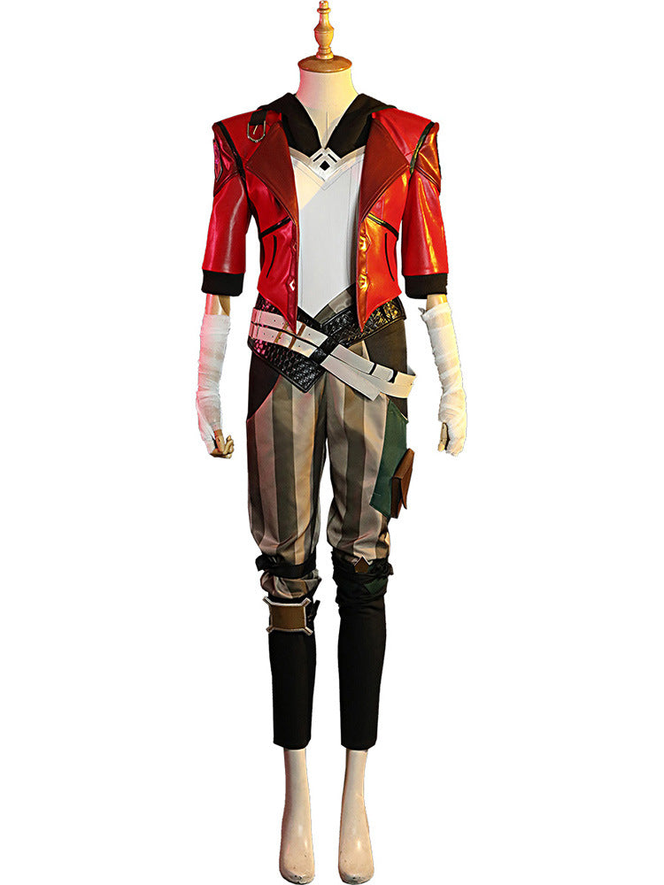 LOL Arcane Vi Cosplay Costume Anime Arcane LOL Vi Cosplay Women Halloween Costume Leather Outfit Full Set