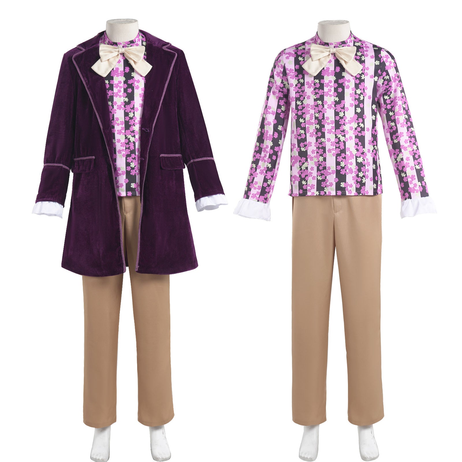 Willy Wonka Chocolate Factory Tuxedo Halloween Cosplay Costume Set Jacket