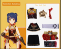 Game Yuanshen Xiangling Cosplay Sweet Women Suit Halloween Costume Lovely Outfit