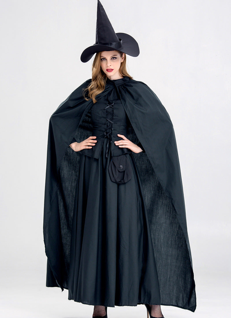 Halloween witch costume female adult cos costume Black Horror witch masquerade theme party costume