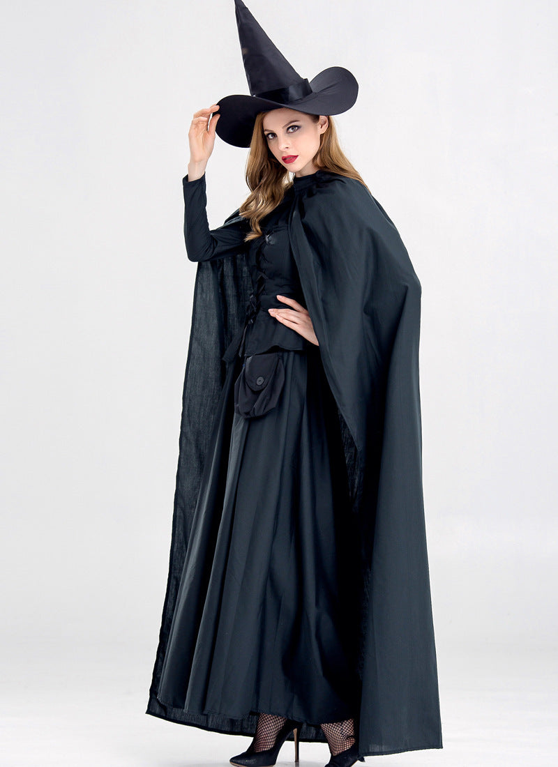 Halloween witch costume female adult cos costume Black Horror witch masquerade theme party costume