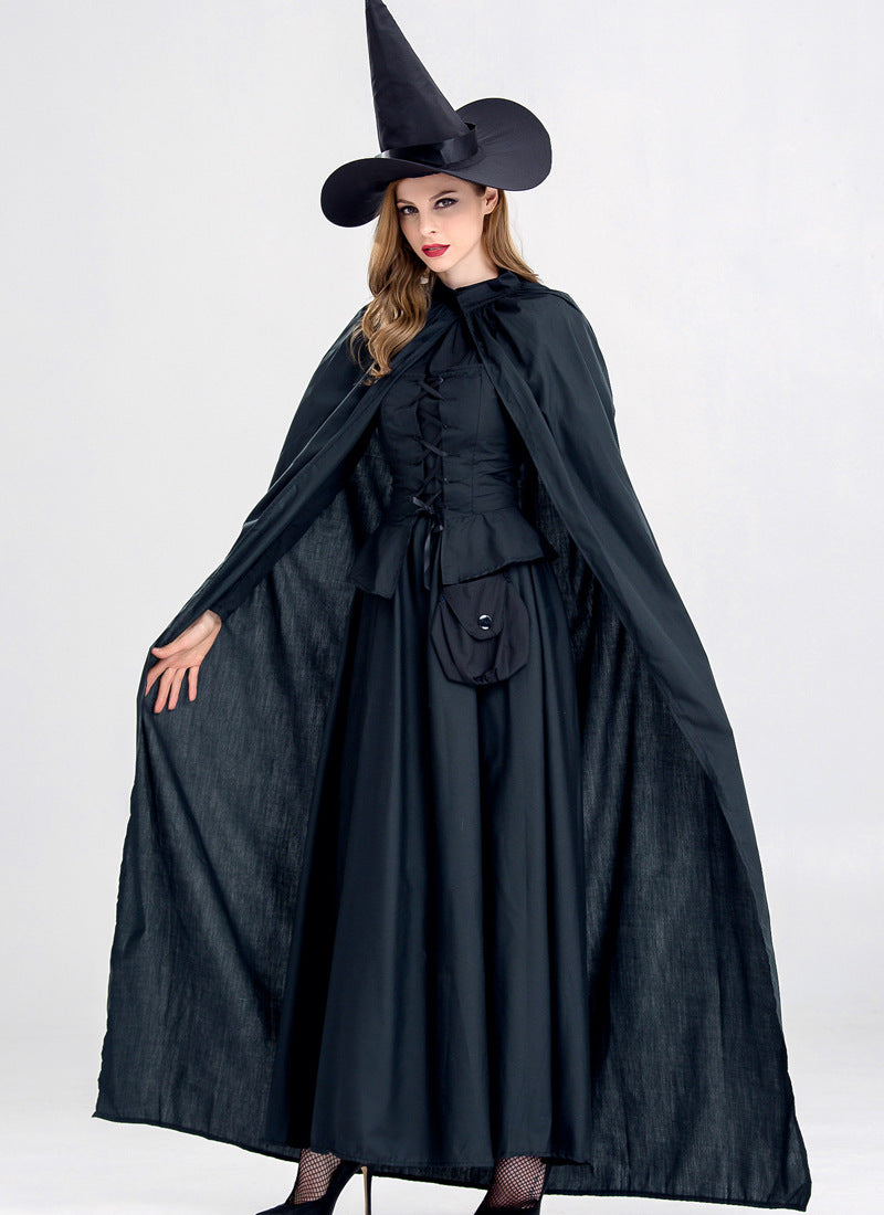 Halloween witch costume female adult cos costume Black Horror witch masquerade theme party costume