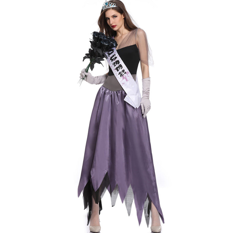 ZOM QUEEN Halloween Costume Vampire Bride Dress