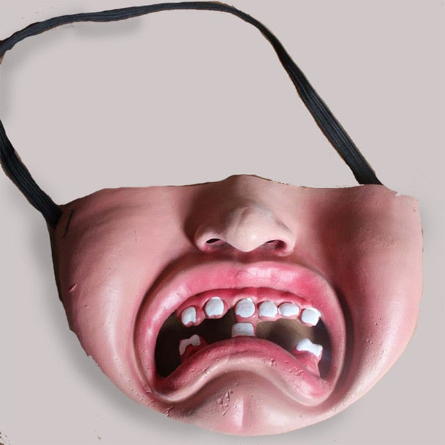 Funny Adult Party Mask Latex Clown Cosplay Half Face Horrible Scary Masks Masquerade Halloween Party Decor Halloween