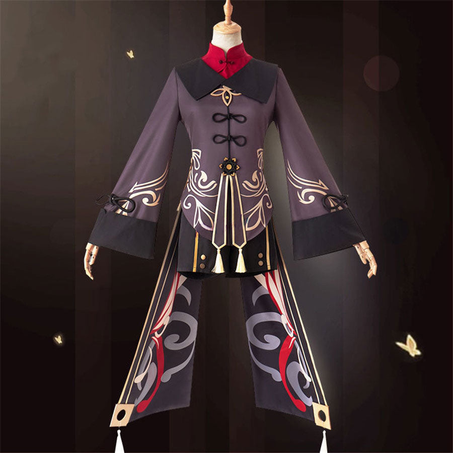 Genshin Impact Hutao Cosplay Costume Uniform Wig Cosplay Anime Game Hu Tao Chinese Style Halloween Costumes For Women