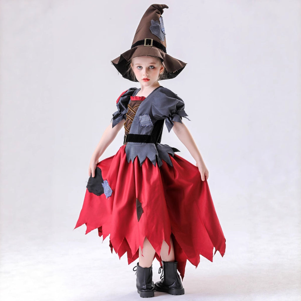Halloween Costume Cosplay Children's Witch Dress Vampire Witch Costume for Party