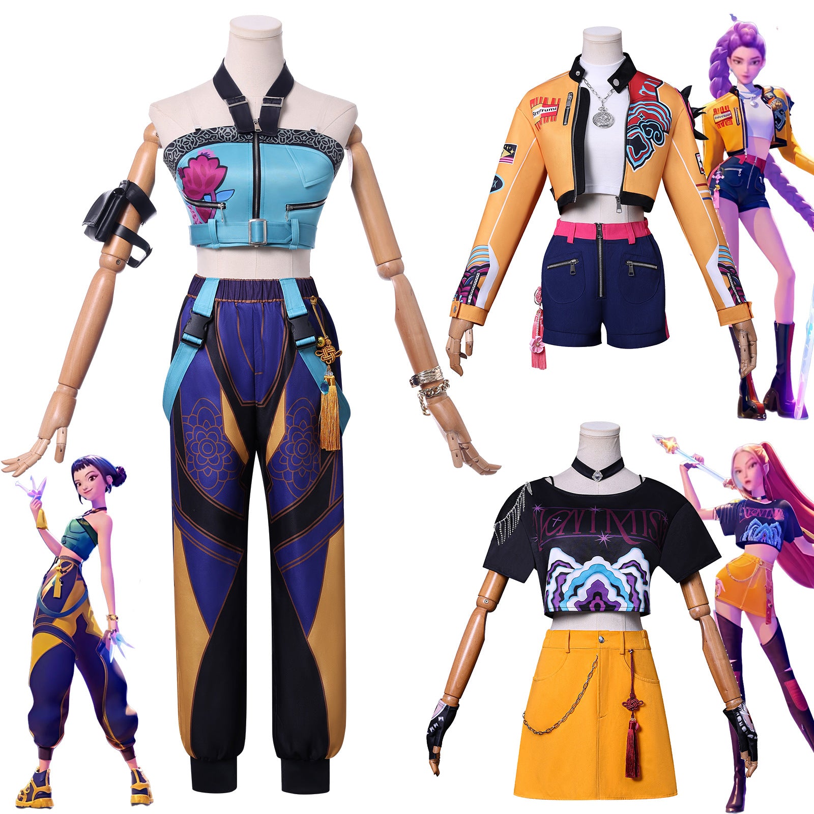 New K-pop Idol Group Cosplay Costume, Hunter Girl Group Cosplay Outfit, Lumina Mirazoe Costume