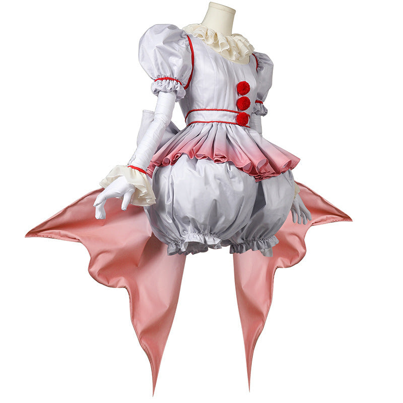 Factory Direct Supply Horror Clown Cosplay Costume for Girls, Halloween Outfit, Clown Character Costume