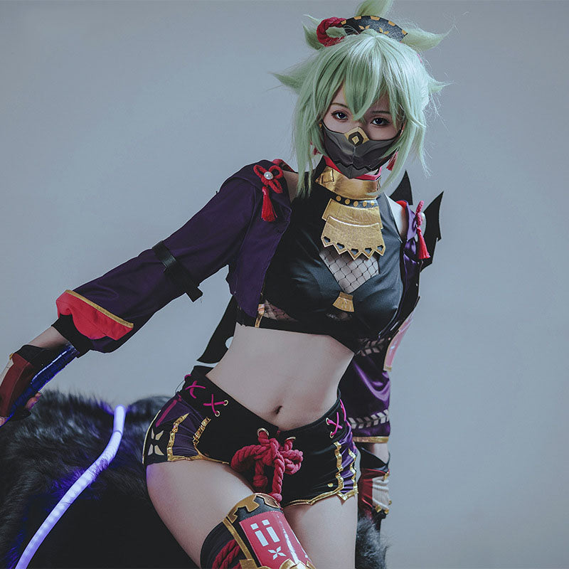 Genshin Impact Jiuqi Tolerated Cos Costume Worries Cut out the Whole Set of Kutaki Ninja Costume Cosplay Costume Girl