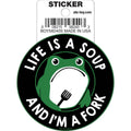 Tobe Fonseca: Life is a Soup and I'm a Fork Frog Die Cut Vinyl Sticker - 3"