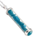 Blue Apatite Gem Power Vial Pendant for Introspection