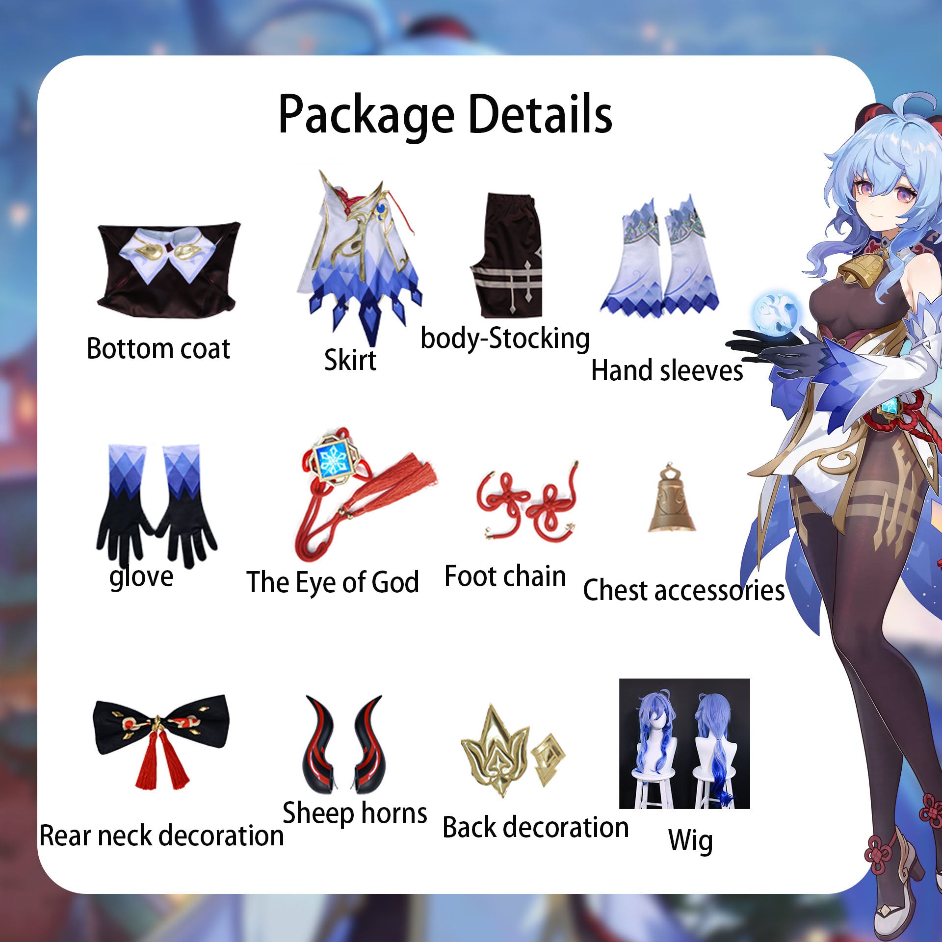 Genshin Impact's high matching Ganyu cosplay game costume: Li Yue, the imperial sister of the Chinese style, Miss Ganyu, cos, female