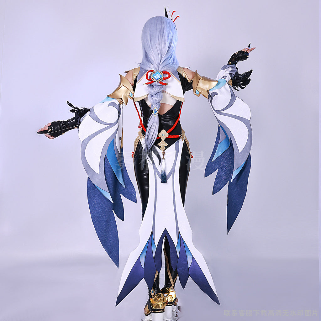High matching Shenhe cos clothes Genshin Impact Shenhe leather one-piece clothes cosplay clothes anime animation clothes female