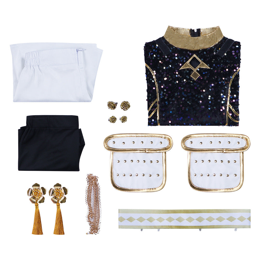 K-POP Witch Girl Group Cosplay Costume Rumi Black Stage Outfit Cosplay Halloween Performance Costume Anime Costume