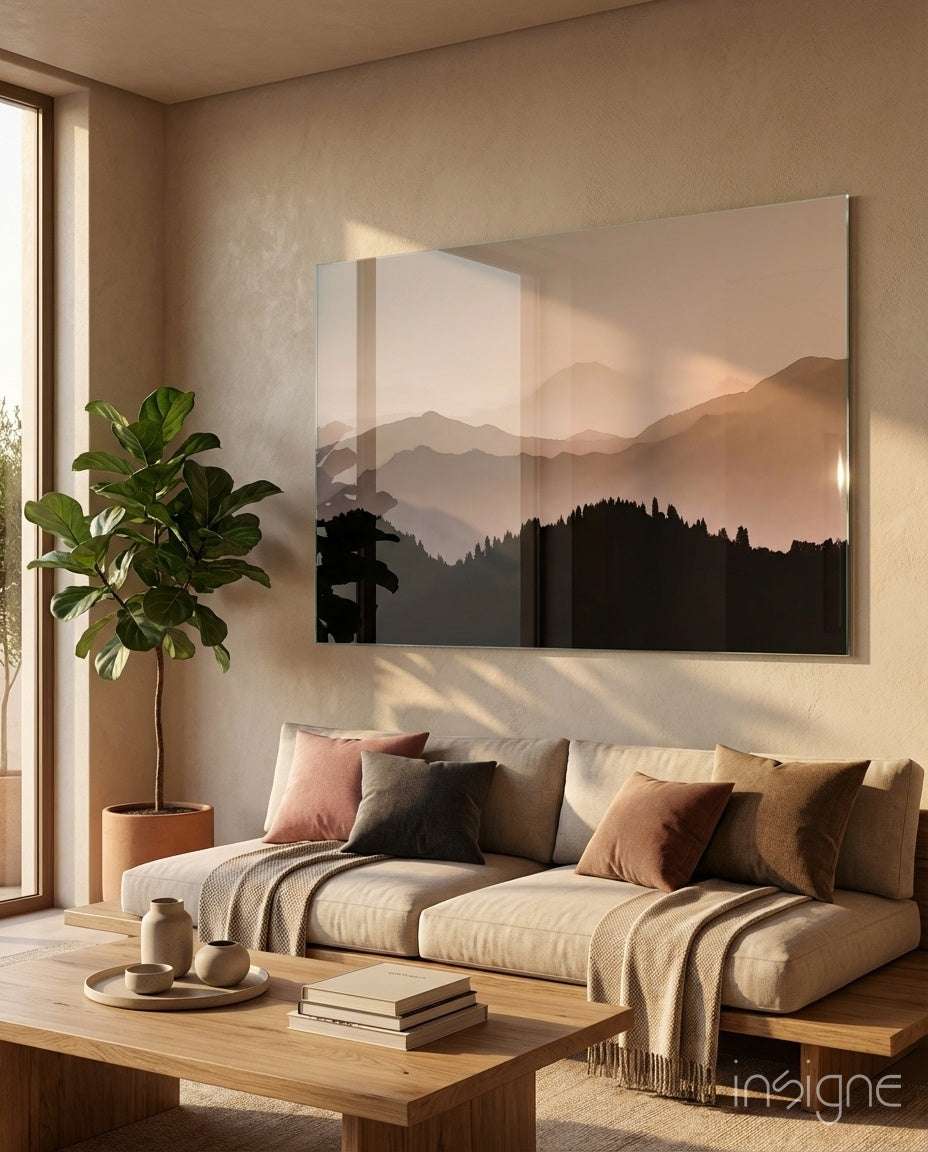 Mountains Glass Wall Art