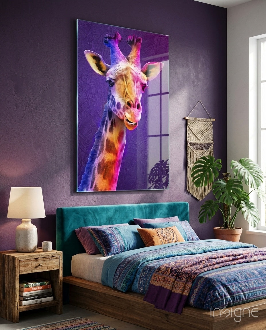 Giraffe Glass Wall Art