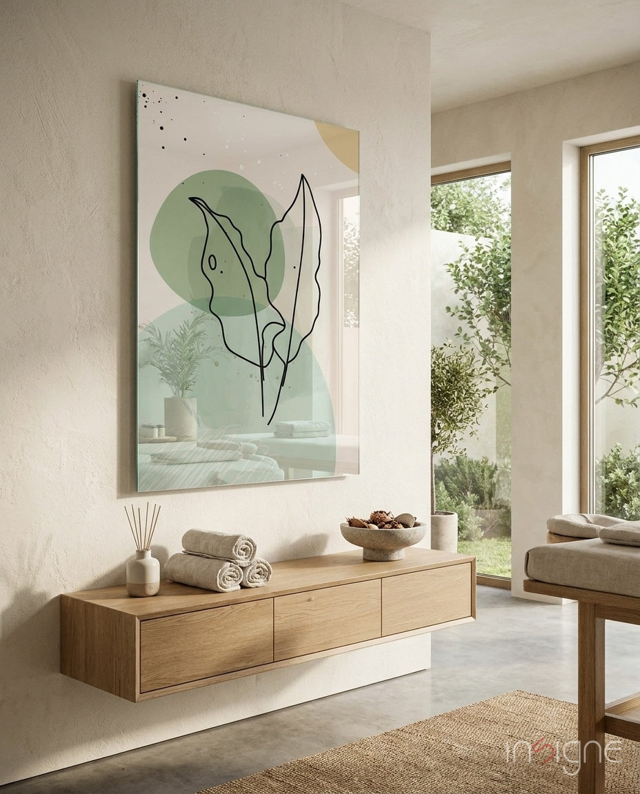 Abstract Shapes Glass Wall Art