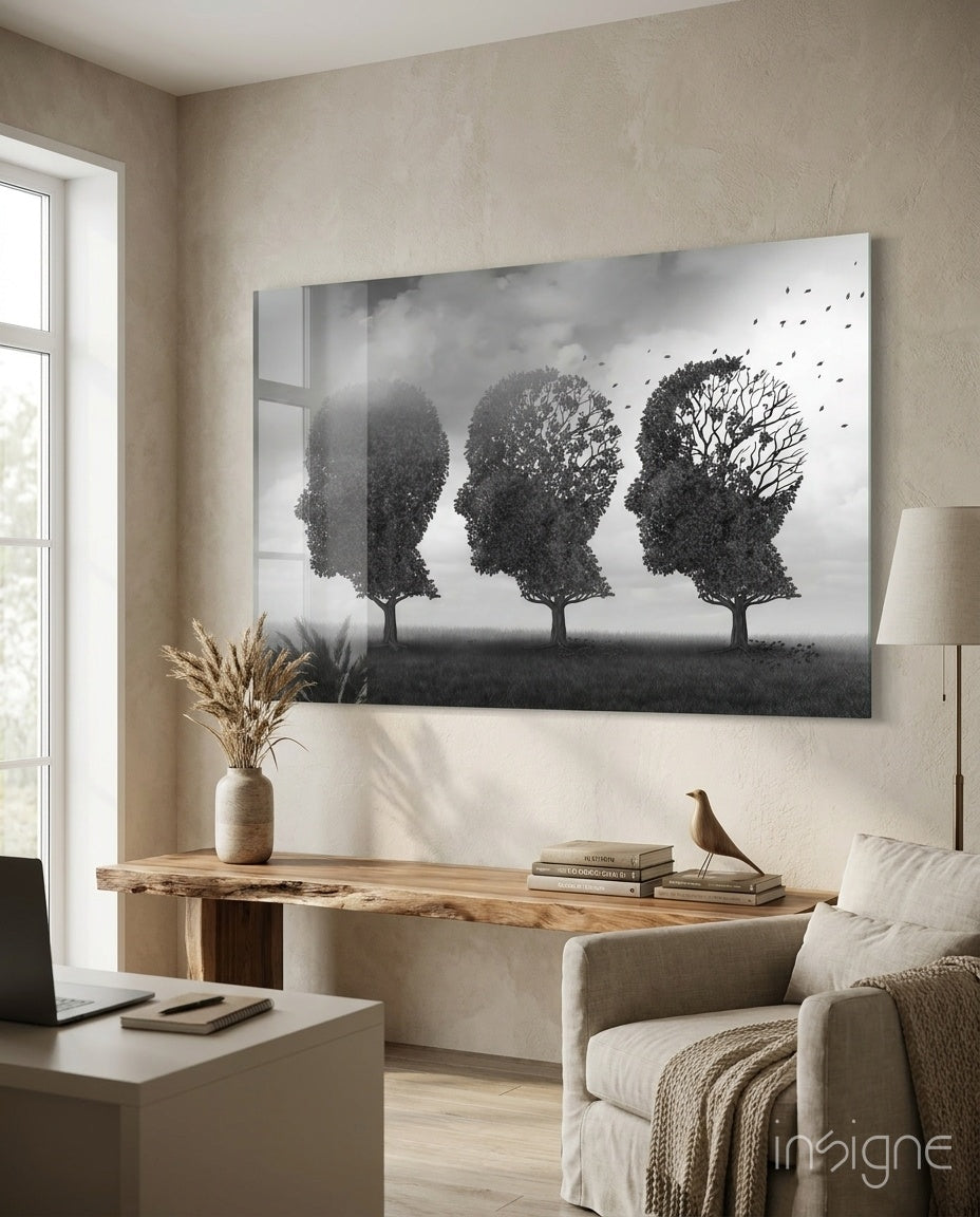 Autumn of Thoughts Glass Wall Art