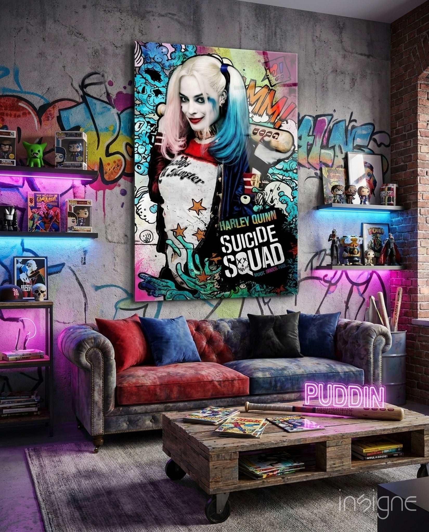Harley Quinn Glass Art