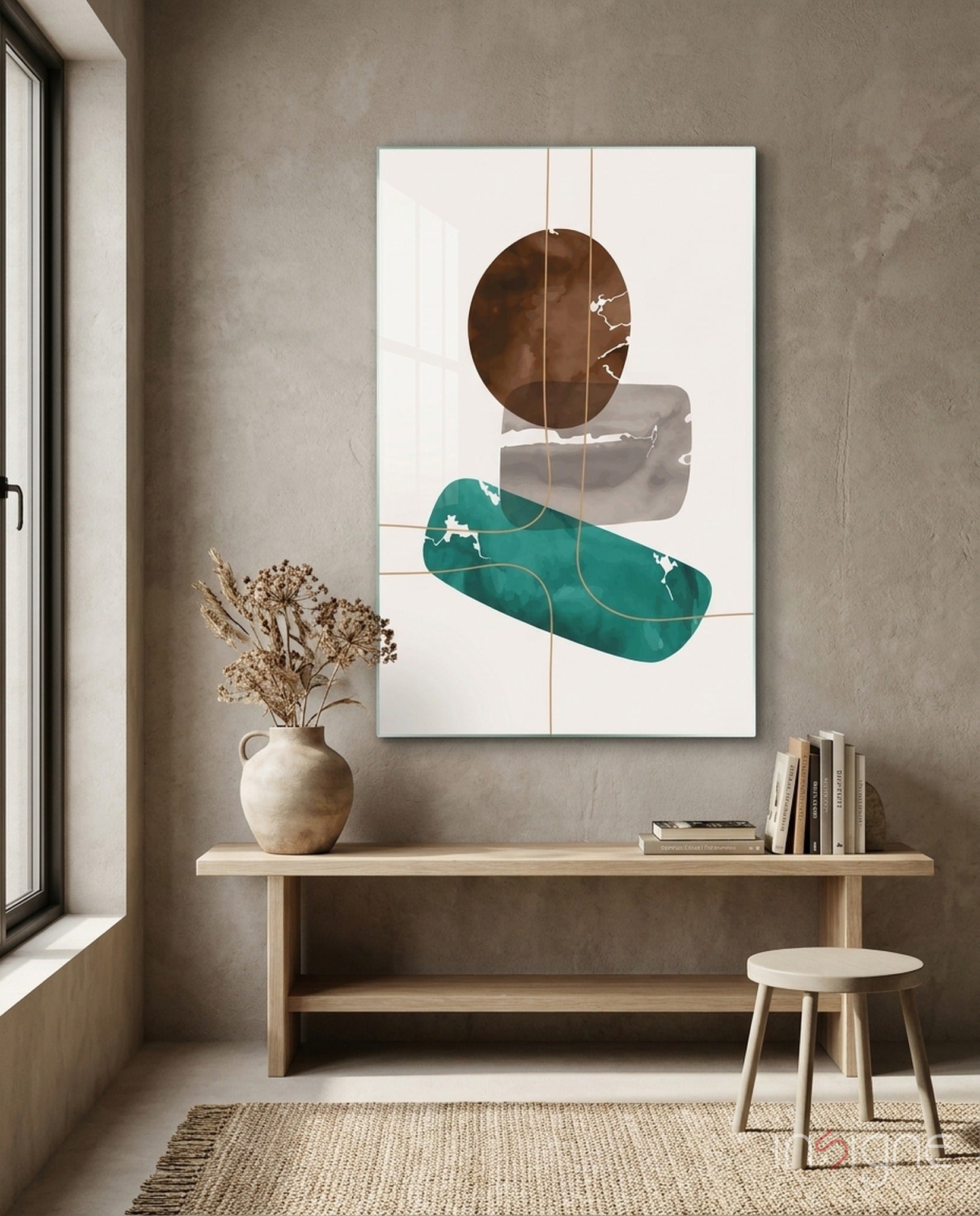 Dance of Earth Colors Glass Wall Art