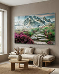 Footpath to Mountains Glass Wall Art