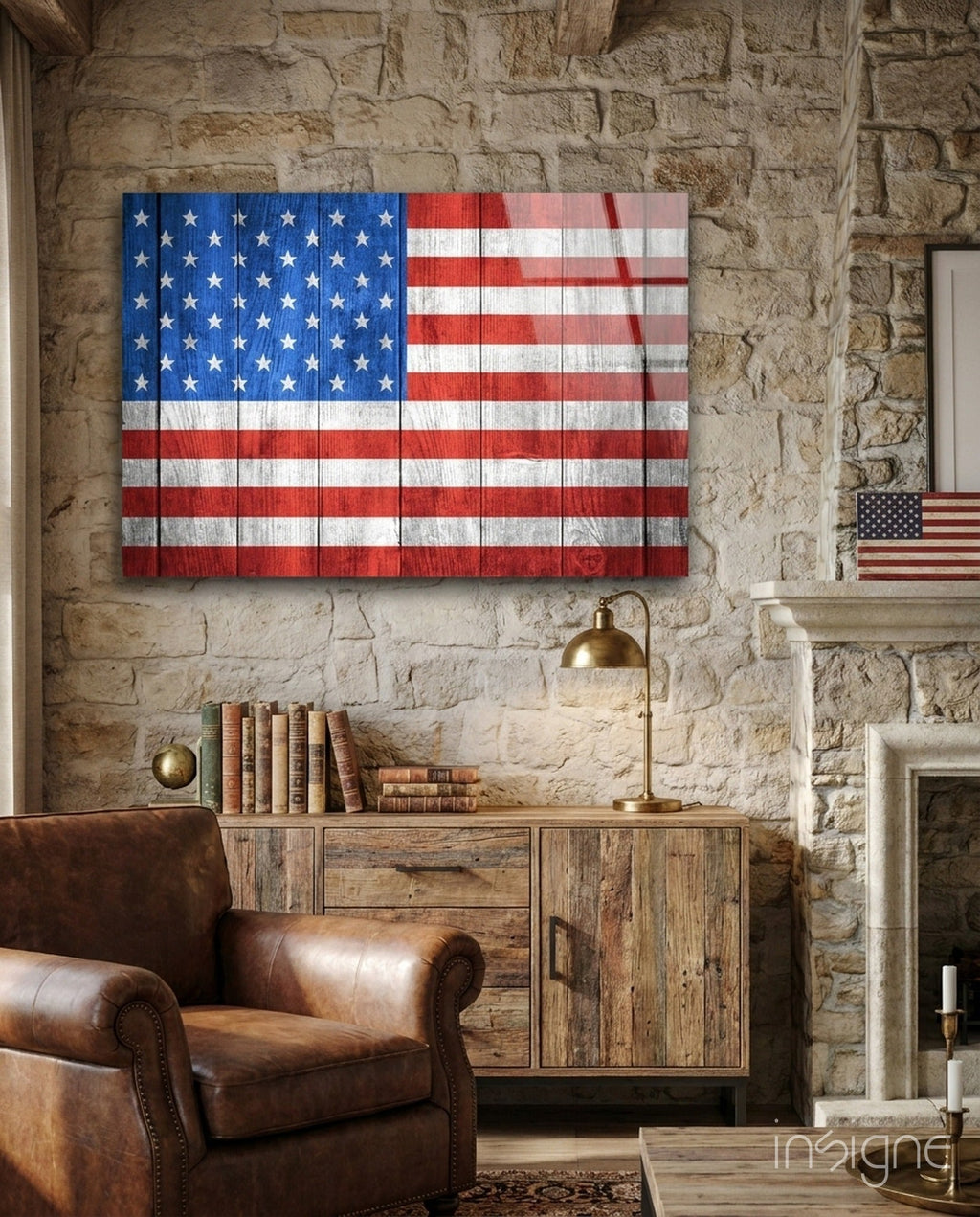 Flag of the United States Glass Wall Art