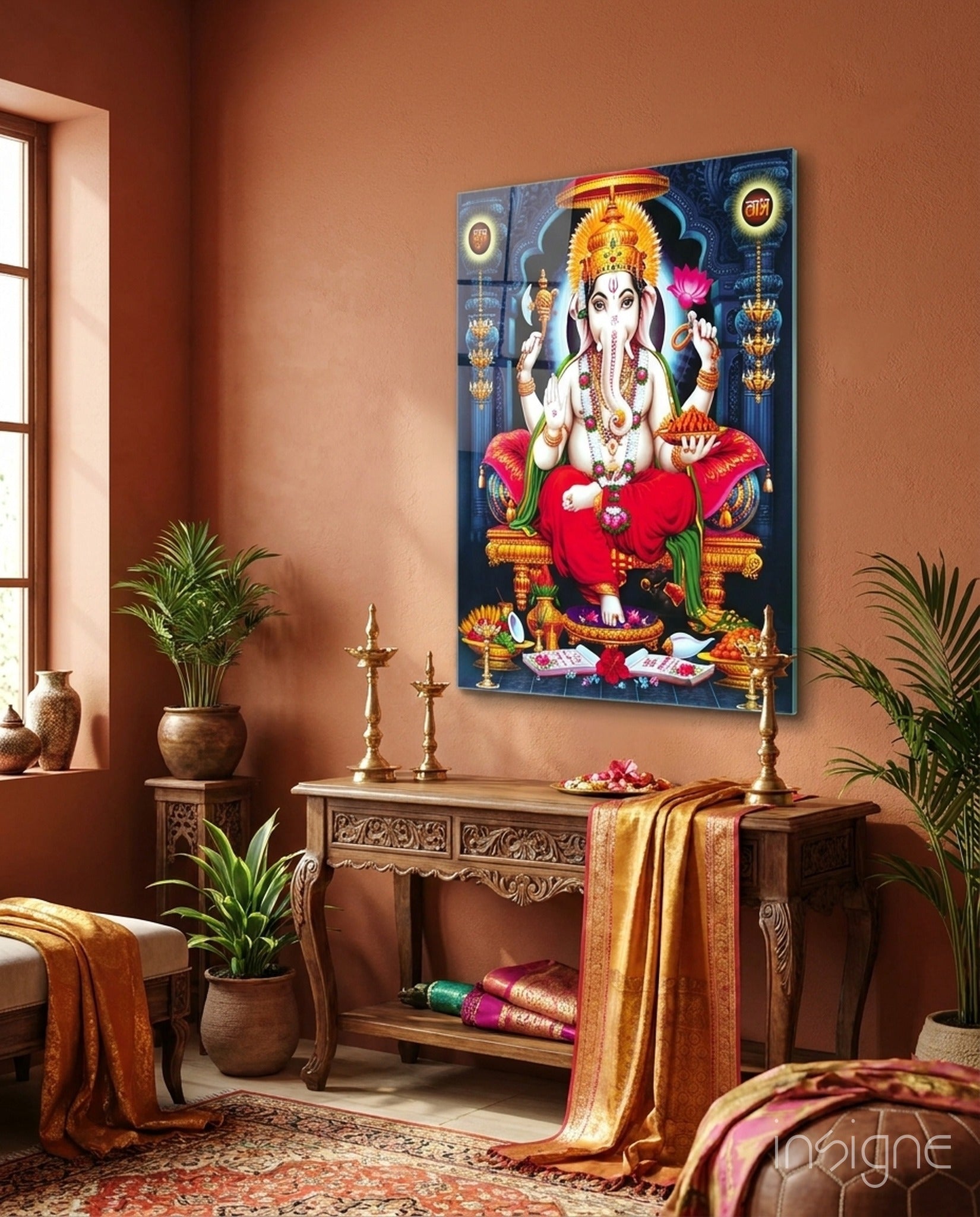 Ganesha Glass Wall Art